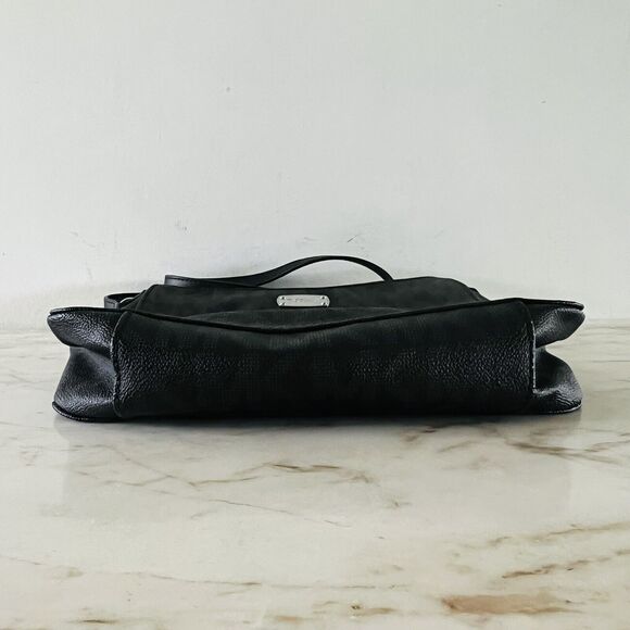 MICHAEL KORS Jet Set Travel Black Leather Large Messenger Crossbody Bag - Picture 5 of 10